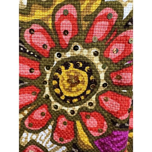 Laura Ashley Bright Flowered Lined Button Up Long Sleeve Tapestry Blazer Medium - Picture 10 of 10